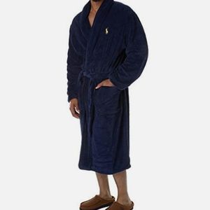 Polo Ralph Lauren Men's Long Sleeves Plush Microfiber Shawl Collar Robe